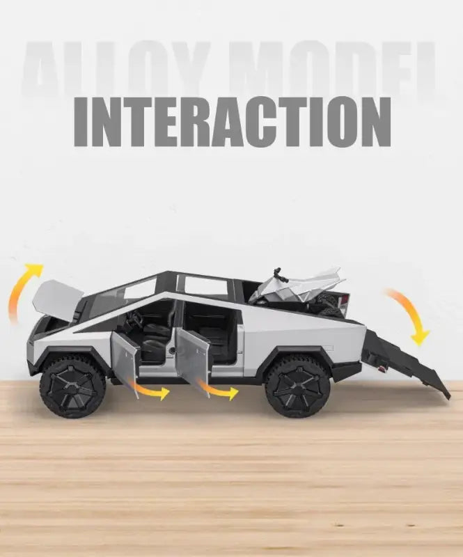 Tesla Cybertruck 1:24 – Metalowy Model Pickup Off-road z Efektami Dźwiękowymi i Świetlnymi