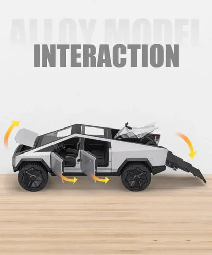 Tesla Cybertruck 1:24 – Metalowy Model Pickup Off-road z Efektami Dźwiękowymi i Świetlnymi