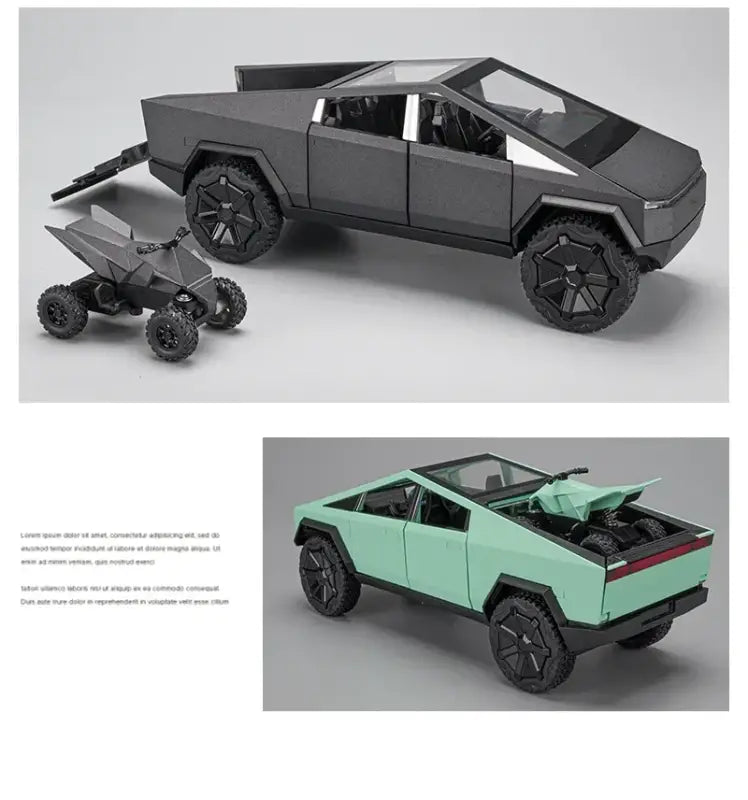 Tesla Cybertruck 1:24 – Metalowy Model Pickup Off-road z Efektami Dźwiękowymi i Świetlnymi
