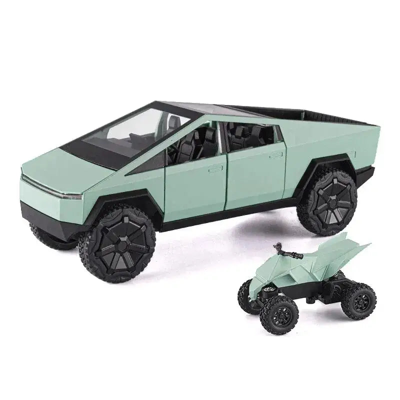 Cybertruck 1:24 – Metalowy Model Pickup z Dźwiękiem i Światłem - jasnozielony