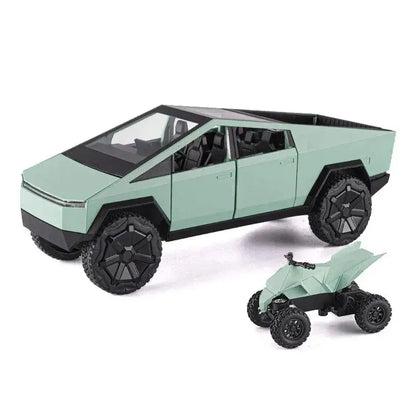 Cybertruck 1:24 – Metalowy Model Pickup z Dźwiękiem i Światłem - jasnozielony