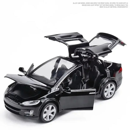 Tesla Cybertruck 1:24 – Metalowy Model Pickup Off-road z Efektami Dźwiękowymi i Świetlnymi - Czarny z pudełkiem
