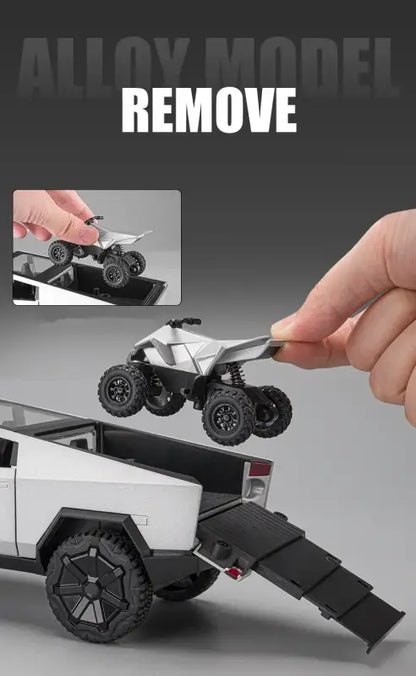 Tesla Cybertruck 1:24 – Metalowy Model Pickup Off-road z Efektami Dźwiękowymi i Świetlnymi
