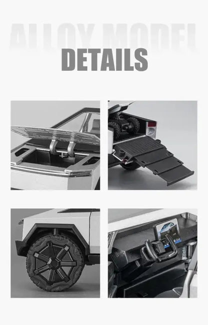 Tesla Cybertruck 1:24 – Metalowy Model Pickup Off-road z Efektami Dźwiękowymi i Świetlnymi