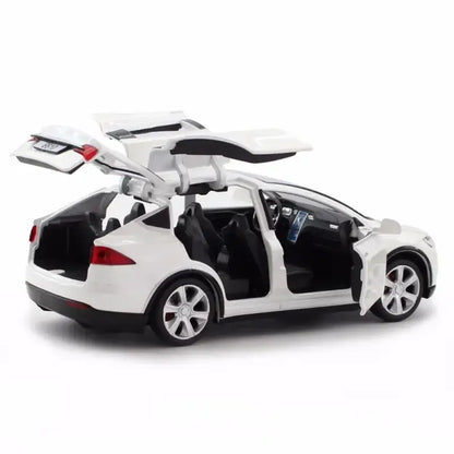 Tesla Cybertruck 1:24 – Metalowy Model Pickup Off-road z Efektami Dźwiękowymi i Świetlnymi - Biały z pudełkiem
