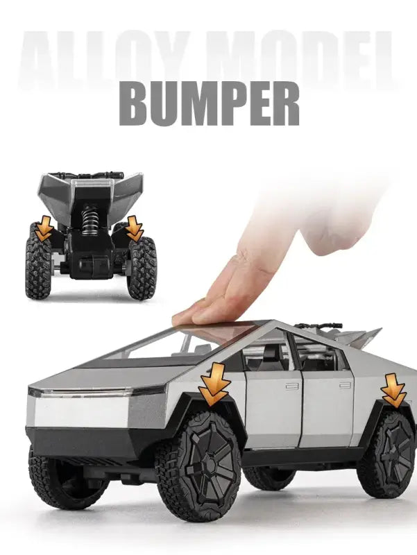 Tesla Cybertruck 1:24 – Metalowy Model Pickup Off-road z Efektami Dźwiękowymi i Świetlnymi