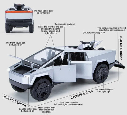 Cybertruck 1:24 – Metalowy Model Pickup z Dźwiękiem i Światłem