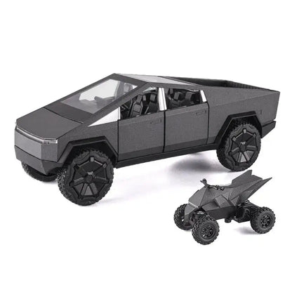 Cybertruck 1:24 – Metalowy Model Pickup z Dźwiękiem i Światłem - Szary