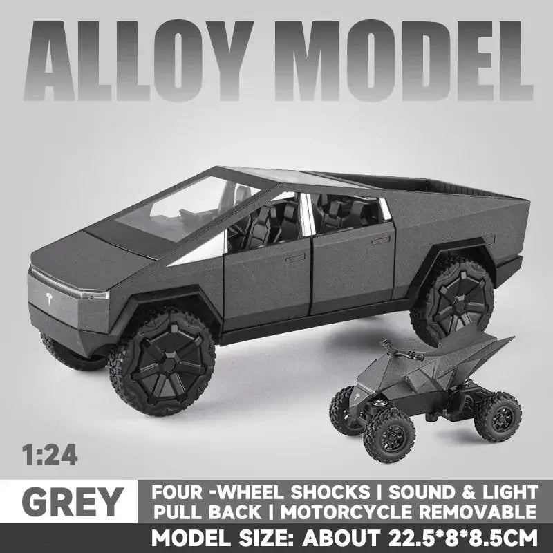 Tesla Cybertruck 1:24 – Metalowy Model Pickup Zabawka dla Chłopców
