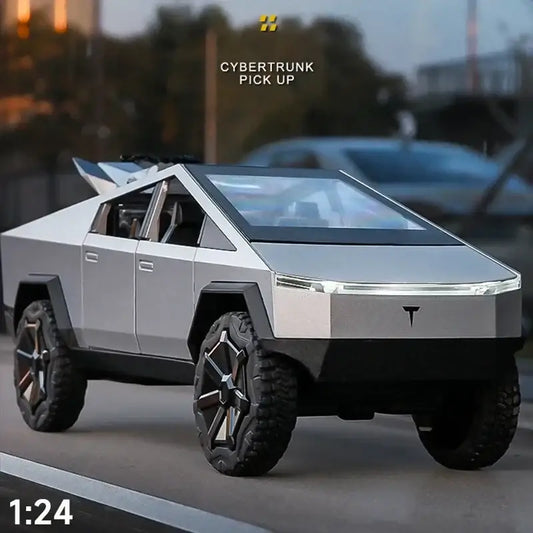 Tesla Cybertruck 1:24 – Metalowy Model Pickup Zabawka dla Chłopców