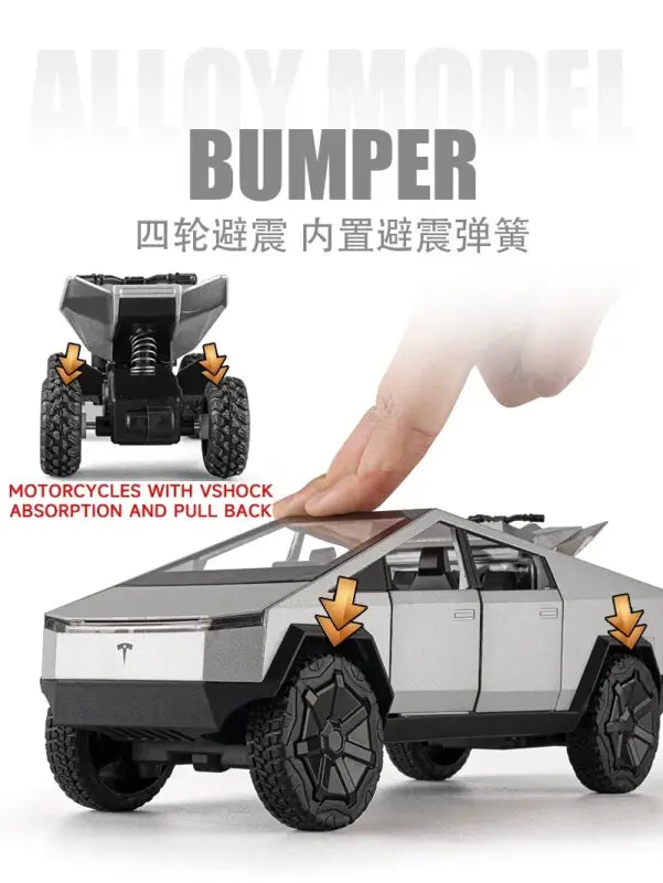 Tesla Cybertruck 1:24 – Metalowy Model Pickup Zabawka dla Chłopców