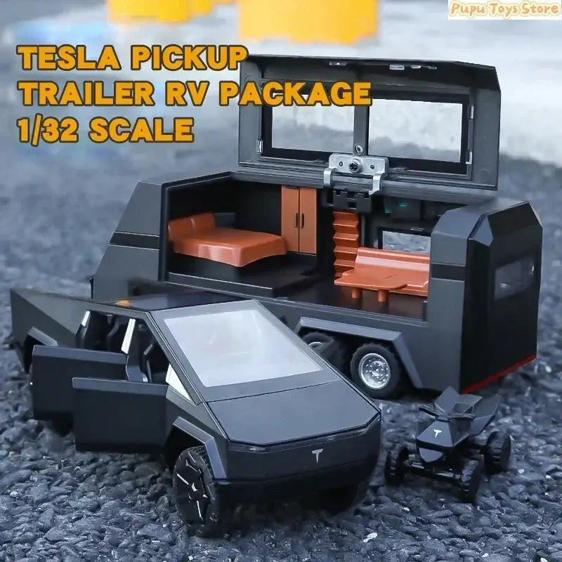 Tesla Cybertruck 1:32 – Metalowy Model Pickup Off-road z Efektami