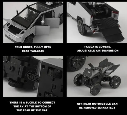 Tesla Cybertruck 1:32 – Metalowy Model Pickup Off-road z Efektami