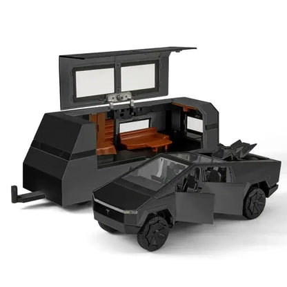 Tesla Cybertruck 1:32 – Metalowy Model Pickup Off-road z Efektami - Szary z pudełkiem