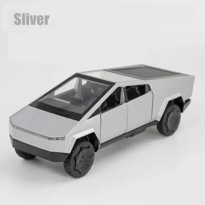 Cyber Truck 1:32 – Metalowy Model Pickup z Efektami Świetlnymi i Dźwiękowymi - Srebrny