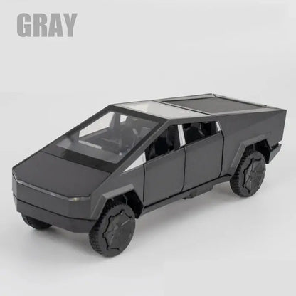 Cyber Truck 1:32 – Metalowy Model Pickup z Efektami Świetlnymi i Dźwiękowymi - Szary