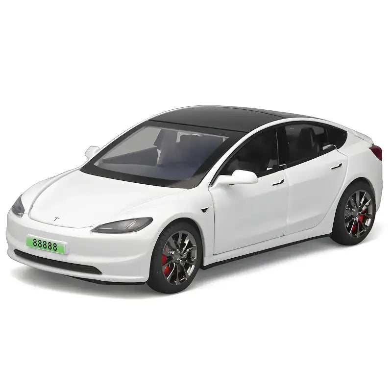 Tesla Model 3 2024 1:32 – Metalowy Model Samochodu z Dźwiękiem i Światłem - Biały bez pudełka