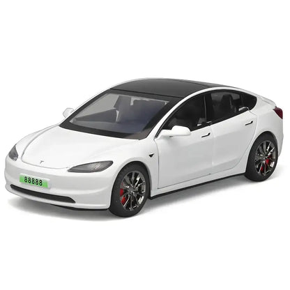 Tesla Model 3 2024 1:32 – Metalowy Model Samochodu z Dźwiękiem i Światłem - Biały bez pudełka