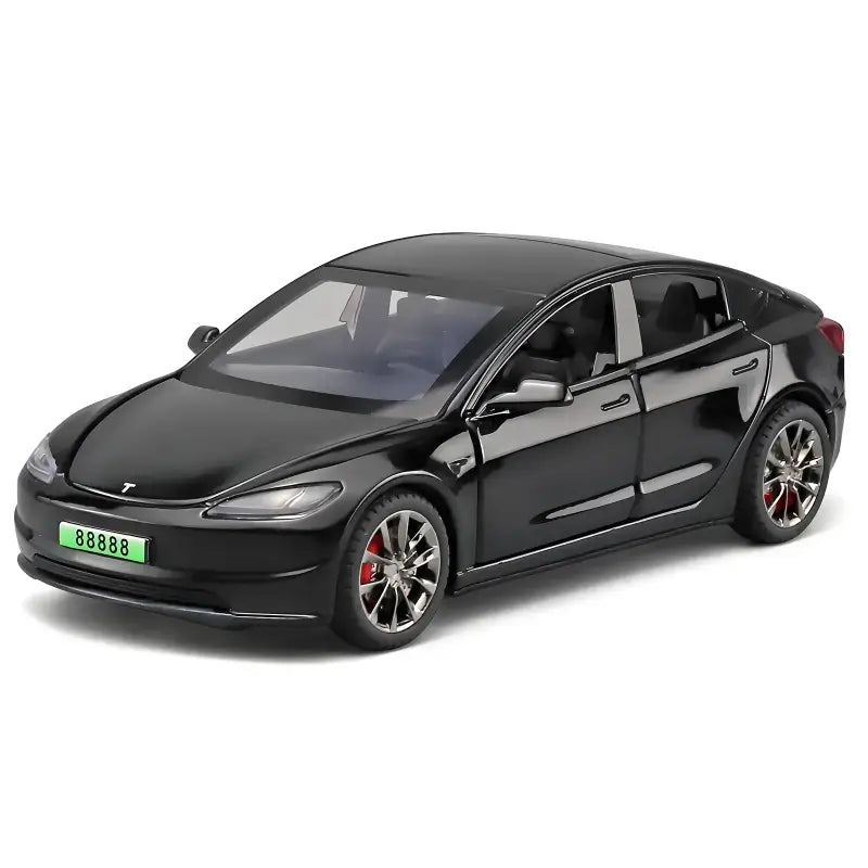 Tesla Model 3 2024 1:32 – Metalowy Model Samochodu z Dźwiękiem i Światłem - Czarny bez pudełka