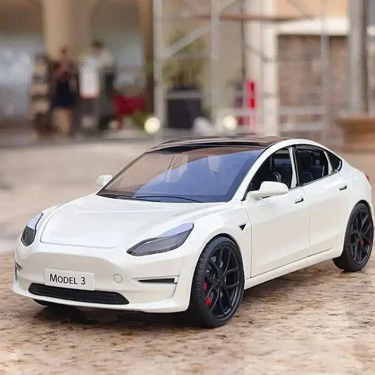 Tesla Model 3 / Model Y 1:24 – Metalowy Model Samochodu z Efektami Dźwiękowymi i Świetlnymi