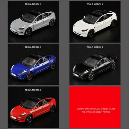 Tesla Model 3 / Model Y 1:24 – Metalowy Model Samochodu z Efektami Dźwiękowymi i Świetlnymi