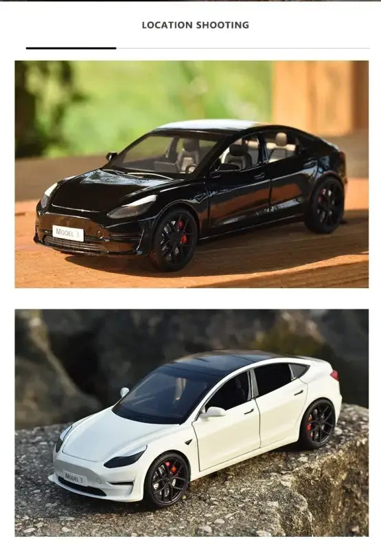 Tesla Model 3 / Model Y 1:24 – Metalowy Model Samochodu z Efektami Dźwiękowymi i Świetlnymi