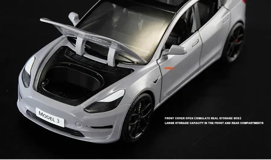 Tesla Model 3 / Model Y 1:24 – Metalowy Model Samochodu z Efektami Dźwiękowymi i Świetlnymi