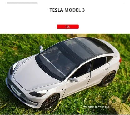 Tesla Model 3 / Model Y 1:24 – Metalowy Model Samochodu z Efektami Dźwiękowymi i Świetlnymi