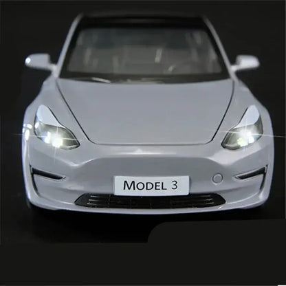 Tesla Model 3 / Model Y 1:24 – Metalowy Model Samochodu z Efektami Dźwiękowymi i Świetlnymi