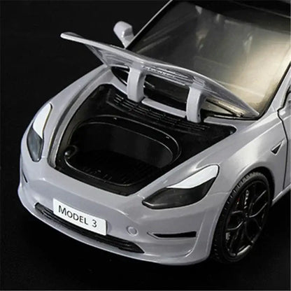 Tesla Model 3 / Model Y 1:24 – Metalowy Model Samochodu z Efektami Dźwiękowymi i Świetlnymi