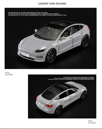 Tesla Model 3 / Model Y 1:24 – Metalowy Model Samochodu z Efektami Dźwiękowymi i Świetlnymi