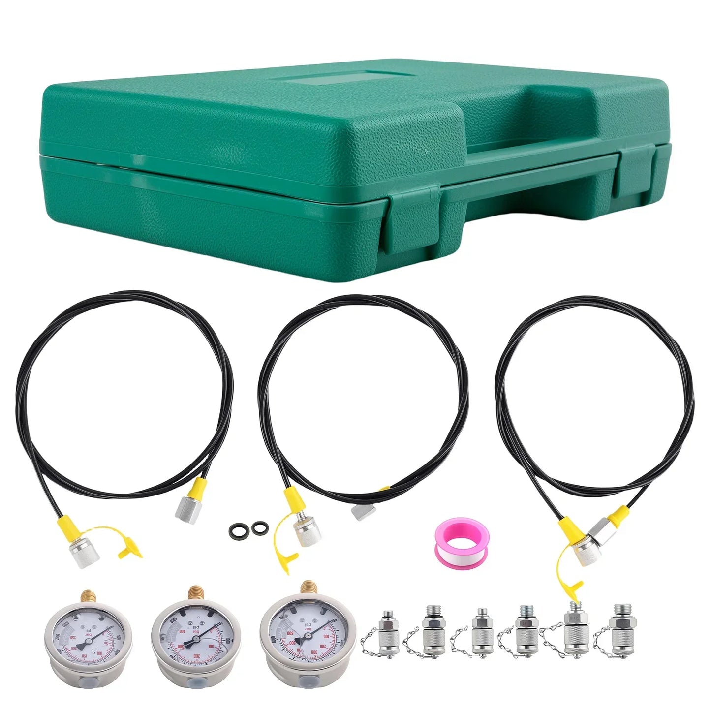 Professionelles Hydraulikdruck-Testset 0–8600 PSI für Bagger, universell, neu