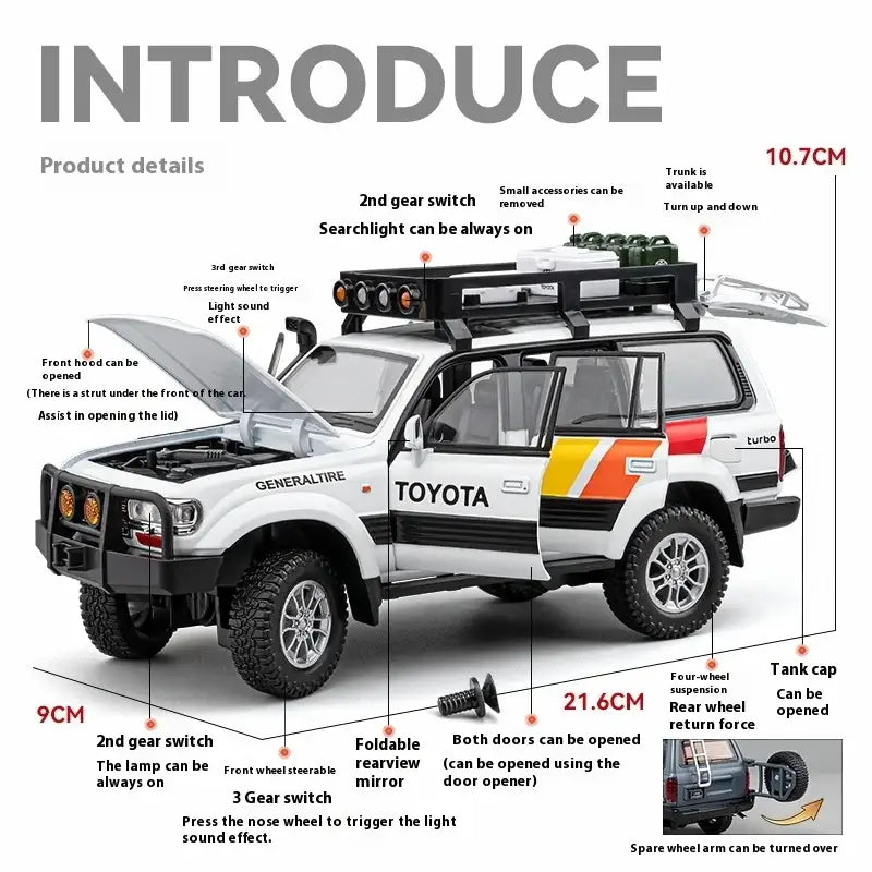 Toyota LC80 1:24 – Metalowy Model Samochodu Off-road Kolekcjonerski