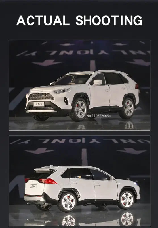 Toyota RAV4 1:24 Metalowy Model Samochodu dla Dzieci z Efektami Dźwiękowymi i Świetlnymi