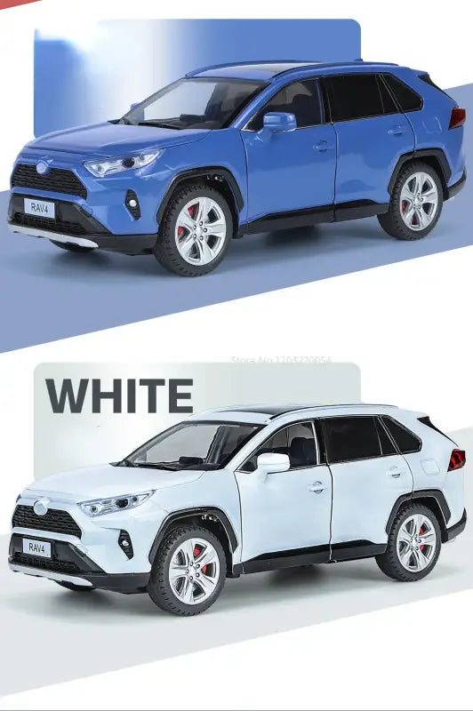 Toyota RAV4 1:24 Metalowy Model Samochodu dla Dzieci z Efektami Dźwiękowymi i Świetlnymi