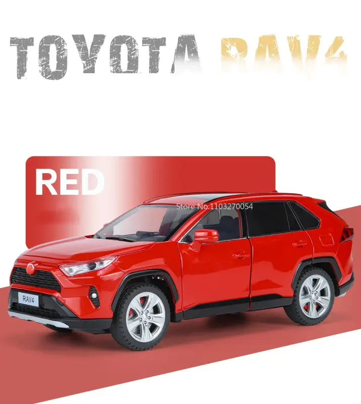 Toyota RAV4 1:24 Metalowy Model Samochodu dla Dzieci z Efektami Dźwiękowymi i Świetlnymi