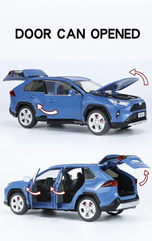 Toyota RAV4 1:24 Metalowy Model Samochodu dla Dzieci z Efektami Dźwiękowymi i Świetlnymi