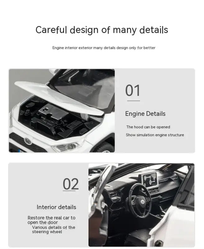 RAV4 1:32 Metalowy Model Samochodu z Dźwiękiem i Światłem