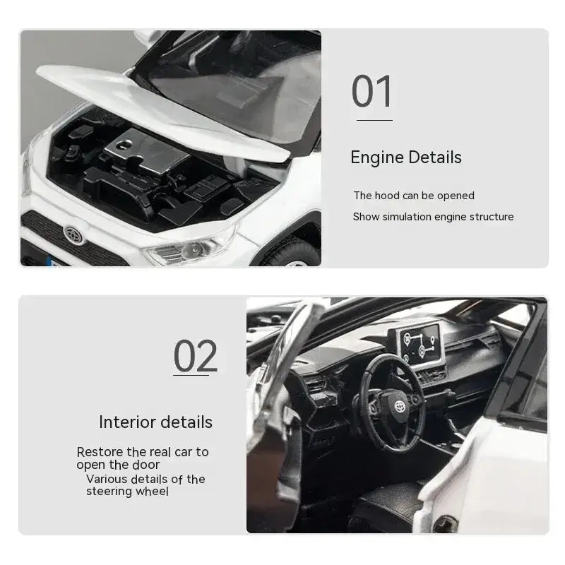 RAV4 1:32 Metalowy Model Samochodu z Dźwiękiem i Światłem