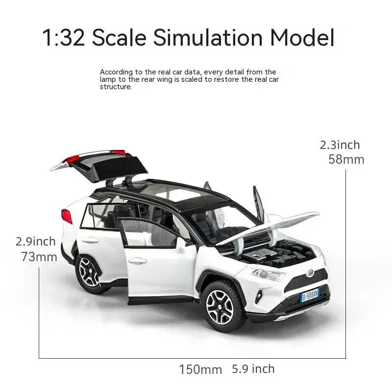 RAV4 1:32 Metalowy Model Samochodu z Dźwiękiem i Światłem