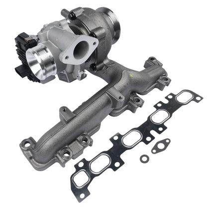 Szary metaliczny turboładowarka ap01 z polerowaną srebrną kołnierzem dolotowym i uszczelkami do fiat doblo van-based mpv