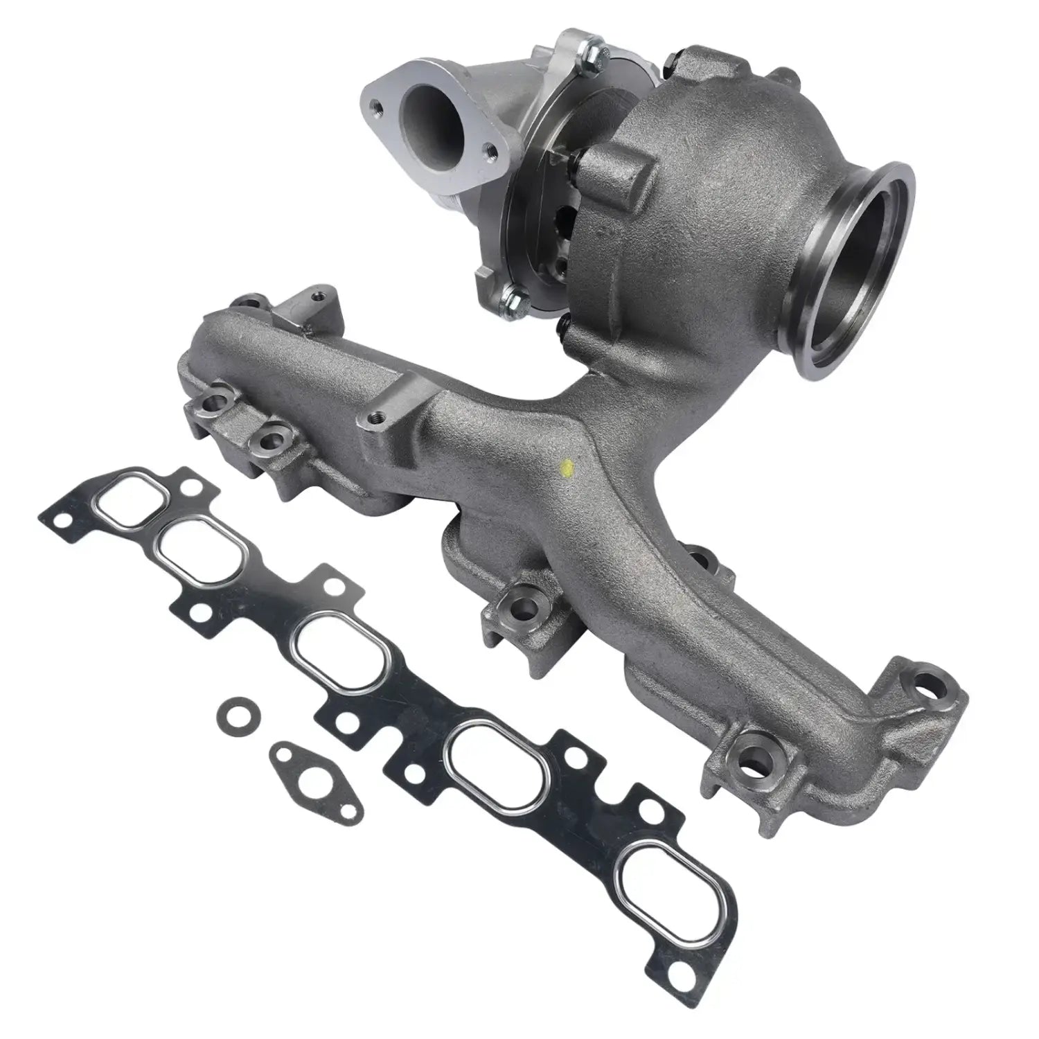 Szary metaliczny turboładowacz ap01 do fiat doblo z kolektorem wydechowym i zestawem uszczelek do van-based mpv