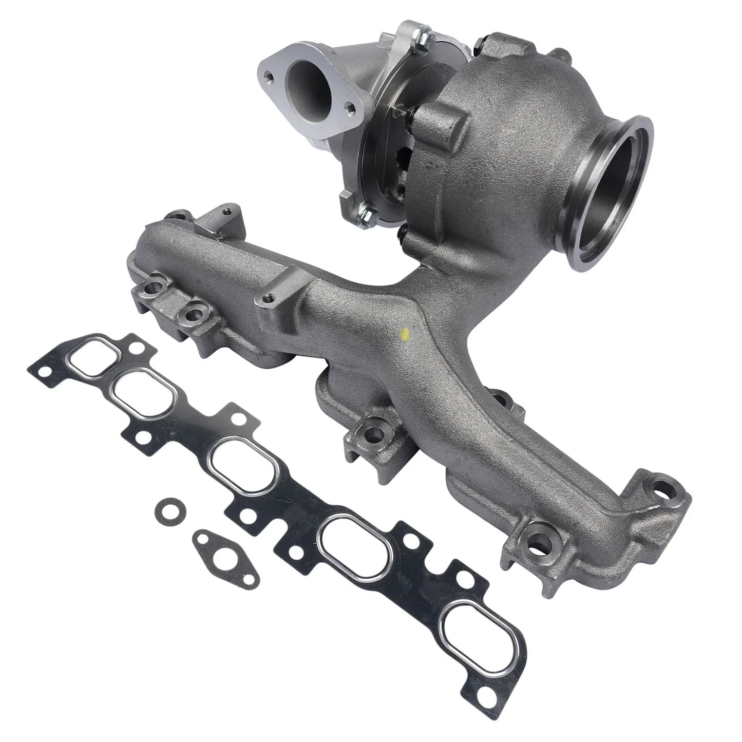 Szary metaliczny turboładowacz ap01 do fiat doblo z kolektorem wydechowym i zestawem uszczelek do van-based mpv