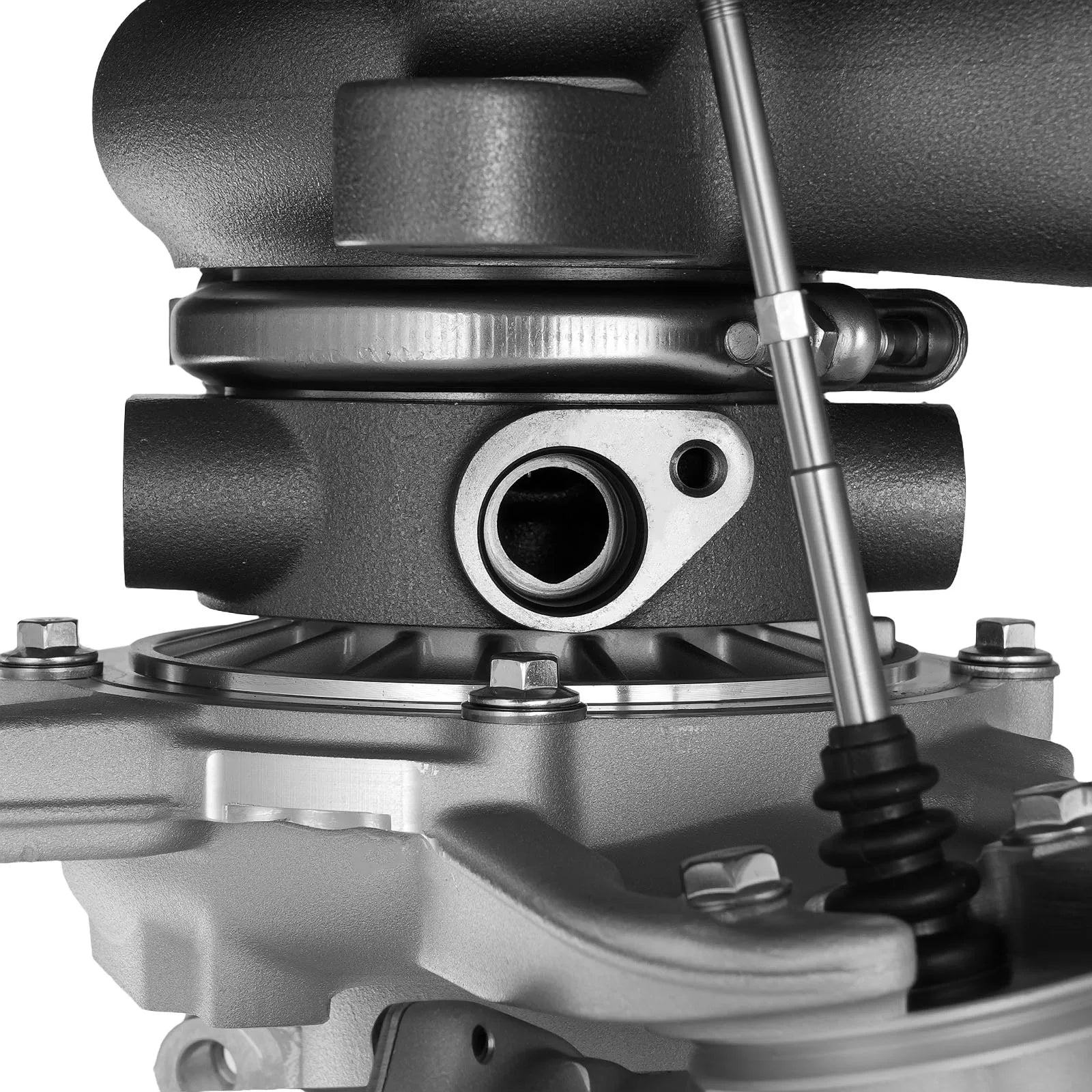 Czarno-srebrna turbosprężarka 06k145874m do audi q3 a3 tt quattro vw golf gti atlas 2.0l z metalicznym wykończeniem