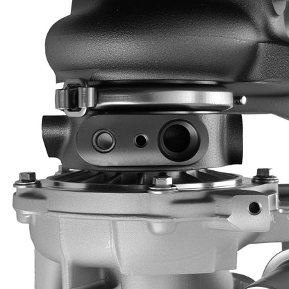 Czarno-srebrna turbosprężarka 06k145874m z matowym i polerowanym wykończeniem do golf gti tfsi quattro