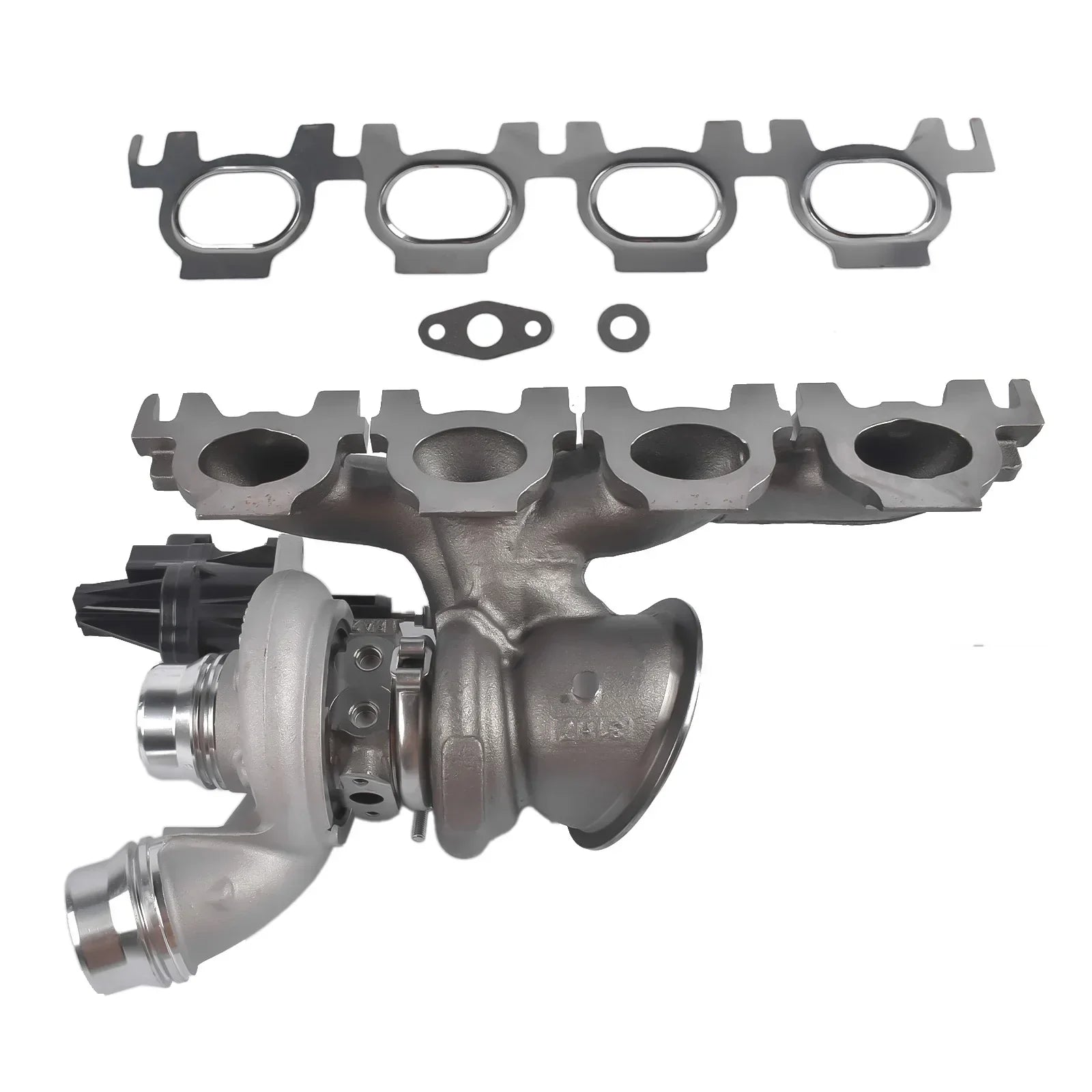 Srebrny metaliczny turboładowarka ap03 zintegrowany kolektor wydechowy i uszczelki do bmw 3er f30 f31 coupe i saloon