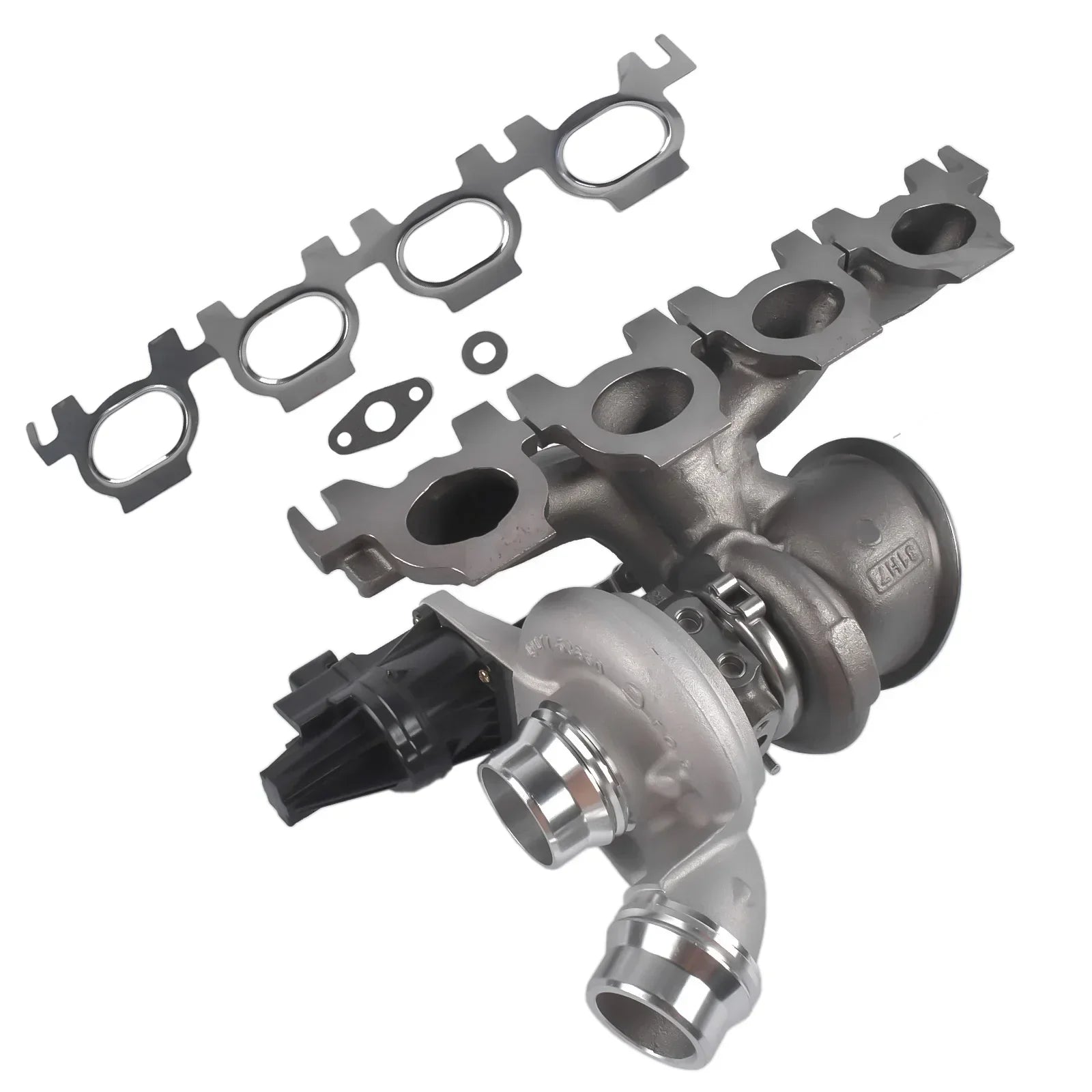 Srebrno czarny turboładowarka ap03 z uszczelkami kolektora do coupe bmw i saloon bmw 3er f30 f31 5er f90 g30 x3