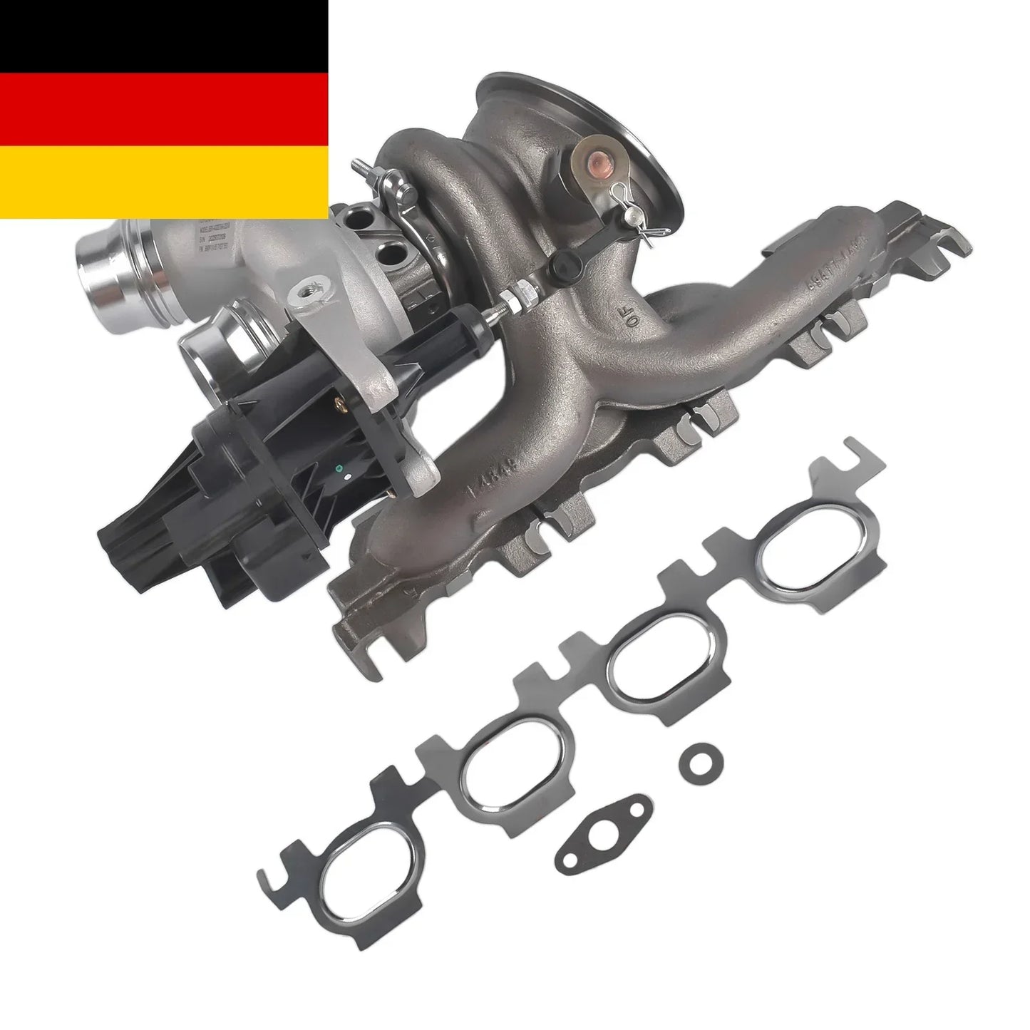 Szary metaliczny turboładowacz ap03 z czarnymi i srebrnymi elementami oraz uszczelkami do bmw coupe i saloon
