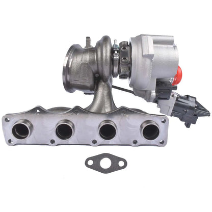 Srebrny turboładowarka ap03 z matowym wykończeniem i czarnymi plastikowymi elementami do bmw 320i 328i 420i z czterema portami wydechowymi