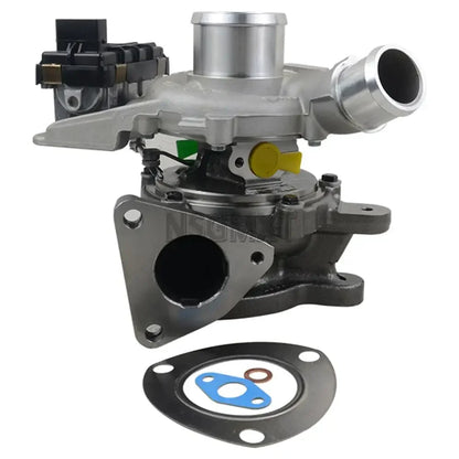 Srebrna metaliczna turbosprężarka ap03 gt1749v z czarnymi i żółtymi elementami do ford transit kasten tdci rwd